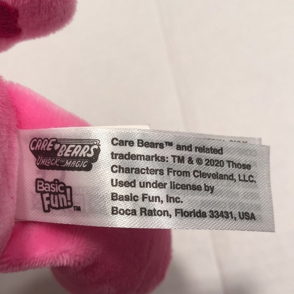 Care Bears Rainbow Bear in pink with hearts on hands and feet and ear tag - Picture 4 of 8